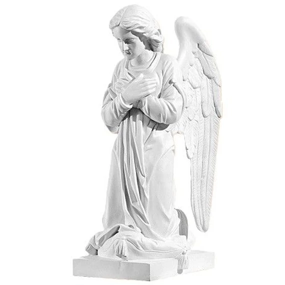 Szobor angyal fehér térdelő 50cm (919B)