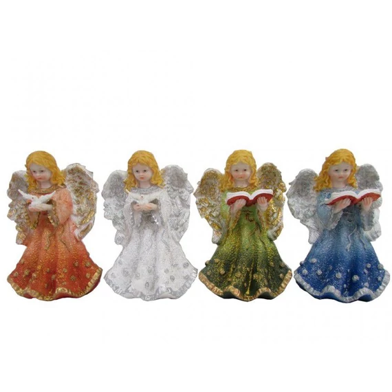 Angyal kezében könyv/galamb színes 24cm