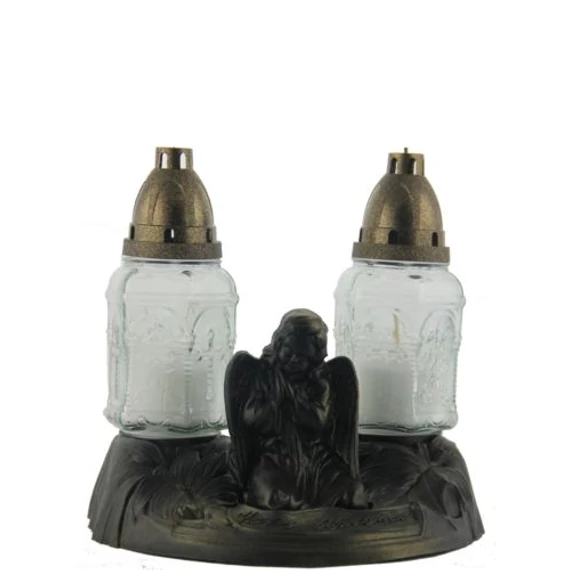 Üvegmécses angyalos 2db gyertyatartóval 59