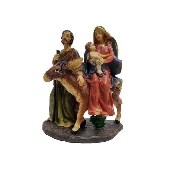 Szent Család szamárral 15cm 9133