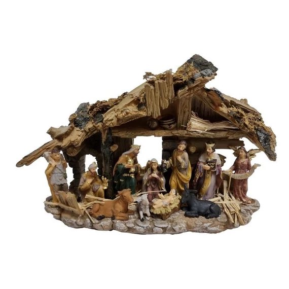 Betlehem 11 alakos házzal 19cm 9210