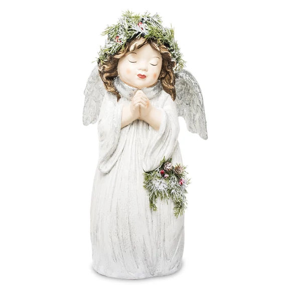 Angyal álló piros-fehér színű 56cm világító fejdísszel 133076-77-79