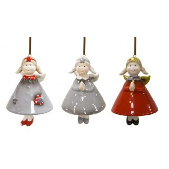 Kerámia csengő angyalka több színben 110005