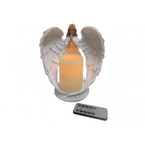 Angyal fehér 22,5cm műgyertyával (állítható fény) 3661