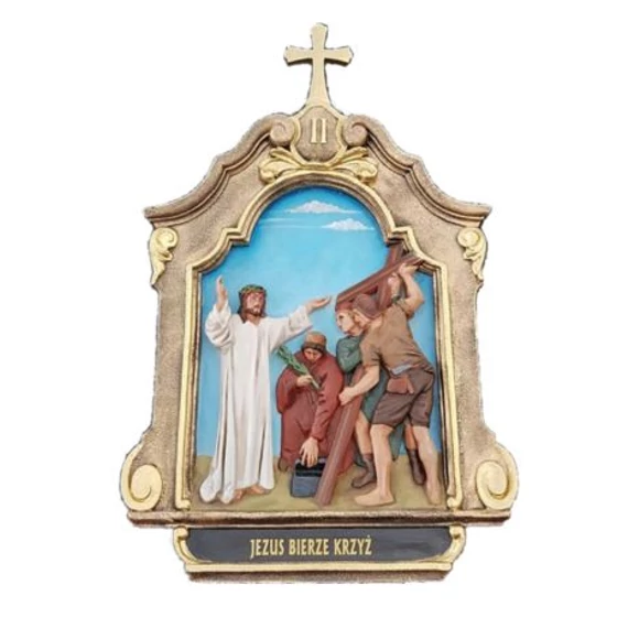 Szobor festett Stáció 43x66cm 242