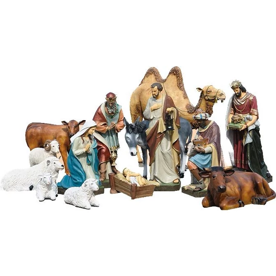 Szobor festett Betlehem 21 alakos 165cm 280