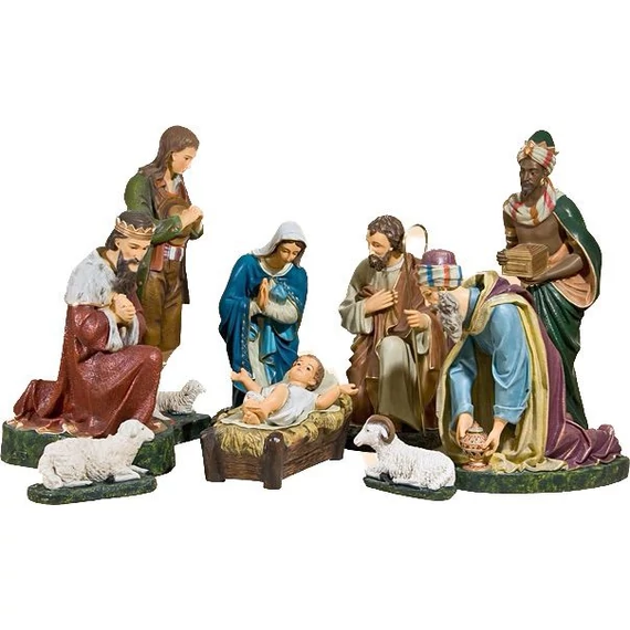 Szobor festett Betlehem 11 alakos 80cm 306