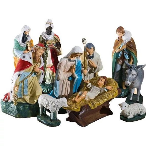 Szobor festett Betlehem 11 alakos 55cm 308