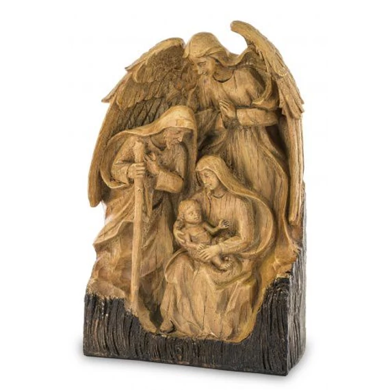 Szent Család Őrangyallal fa hatású 48cm 139513