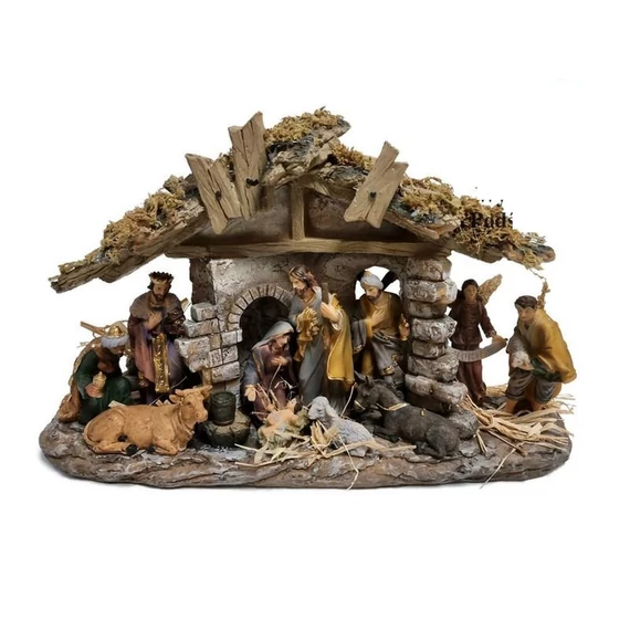 Betlehem házzal világító műgy. 25cm 9216