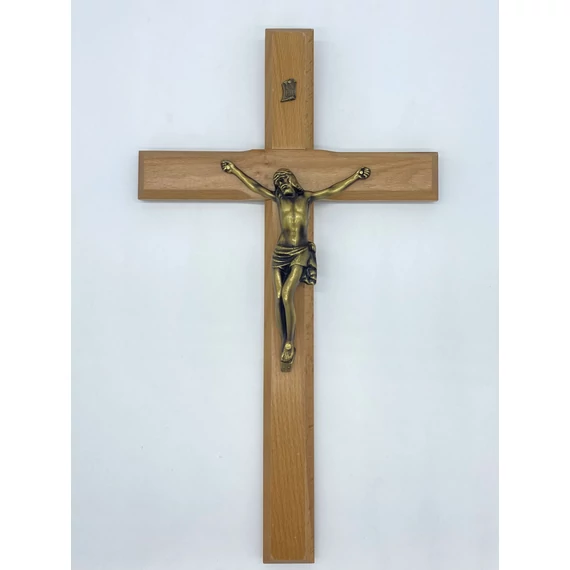 Feszület fali natúr 42cm-es fa