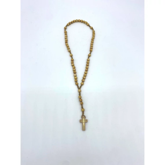 Rózsafüzér fa madzagos kis szemű natúr