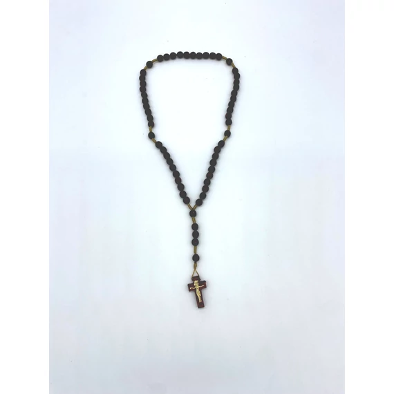 Rózsafüzér fa madzagos kis szemű bordó