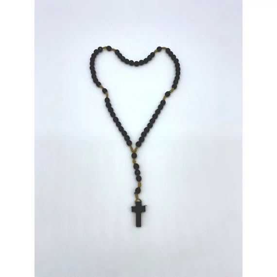 Rózsafüzér fa madzagos kis szemű barna