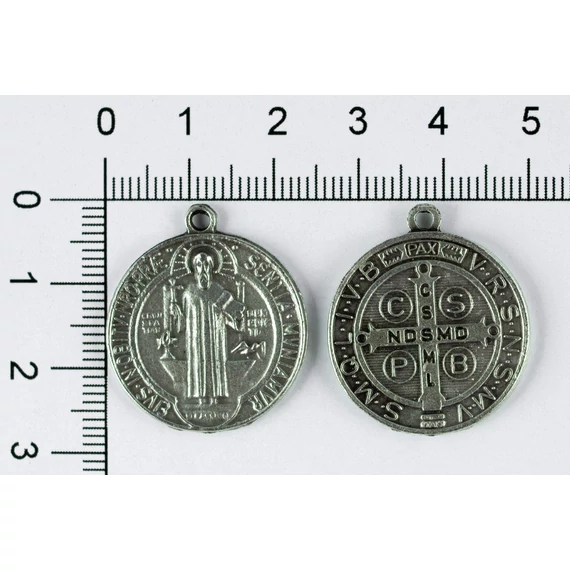 Szent Benedek érem fém kerek 2,8cm