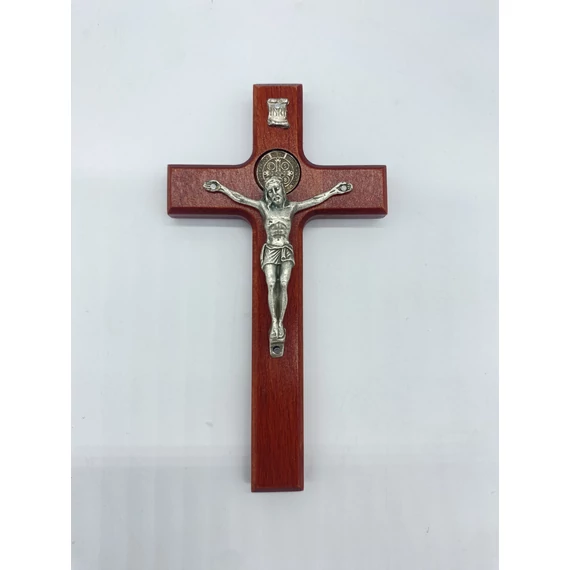 Feszület fali Benedek medállal 35cm bordó 050