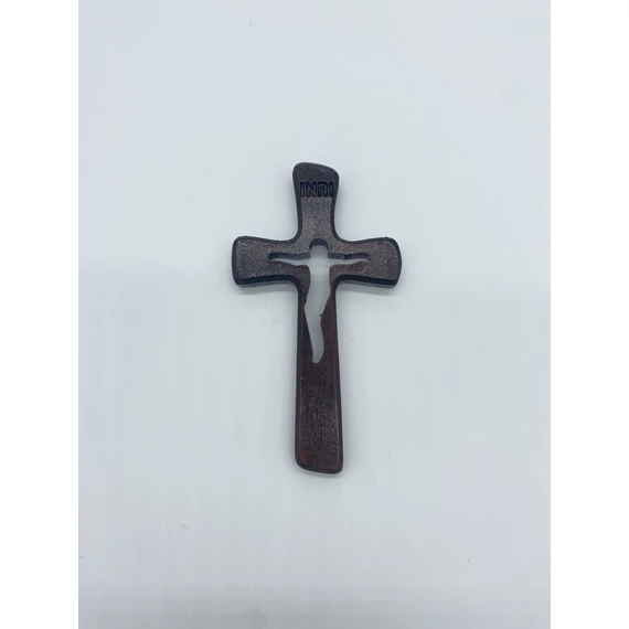 Feszület belül faragott 12cm fekete fali