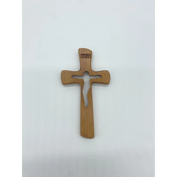 Feszület belül faragott 12cm barna fali