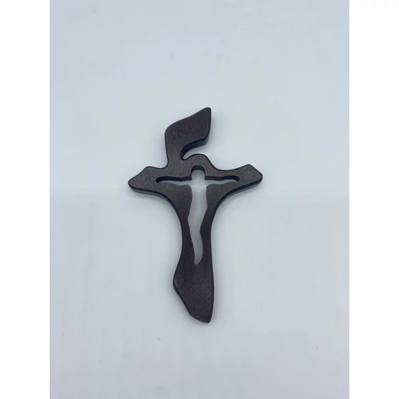 Feszület belül faragott 15cm fekete fali  012