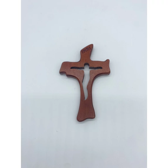 Feszület belül faragott 15cm bordó fali  012