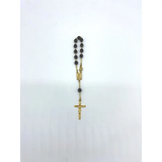 Rózsafüzér tized kristály 6mm arany-fekete cseh