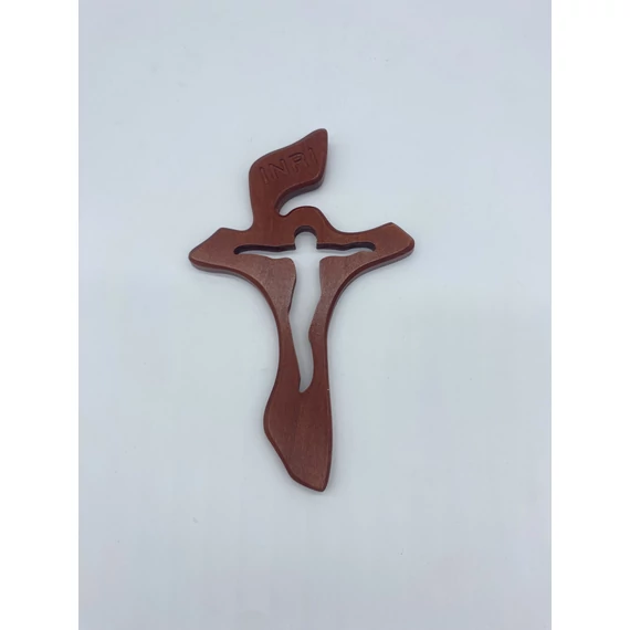 Feszület belül faragott 20cm bordó fali 016