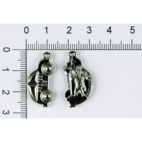 Érem fém autó/Szent Kristóf