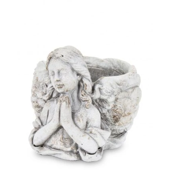 Angyalos kaspó szürke 13x13x16cm