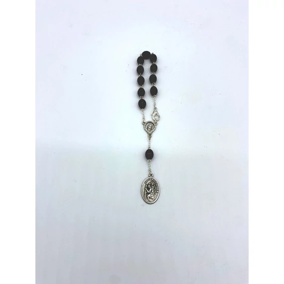 Rózsafüzér tized fa Szent Kristóf dróton kapcsos barna