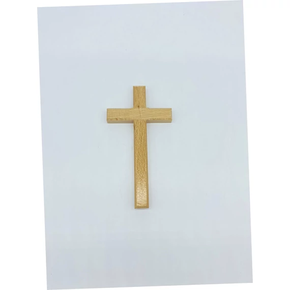 Fali kereszt natúr 14cm korpusz nélkül fa