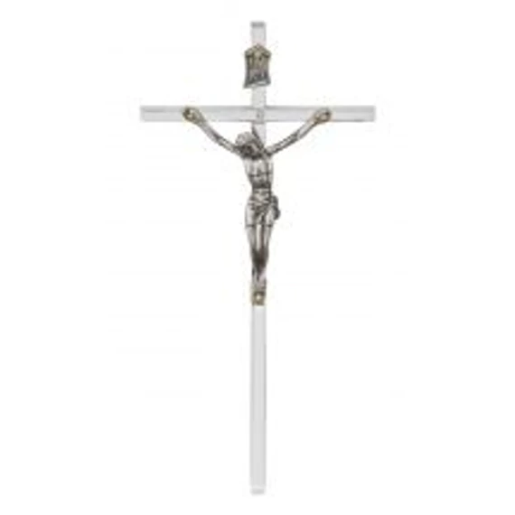 Réz feszület 13,5 * 6,5cm nikkelezett 01-041