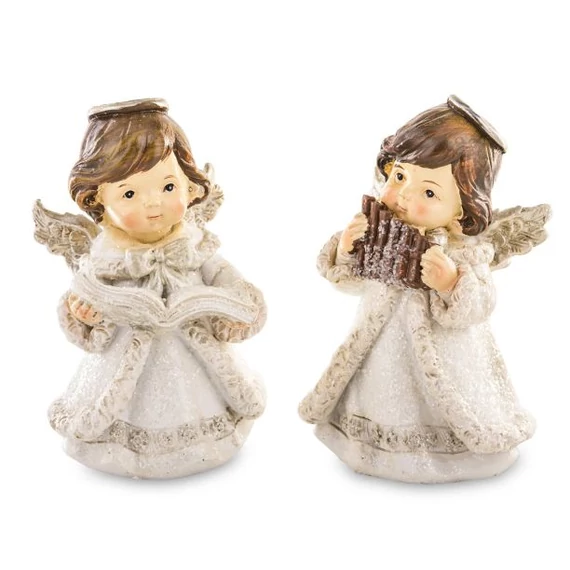 Angyal téli fehér álló könyv-pánsíp 11cm 132376