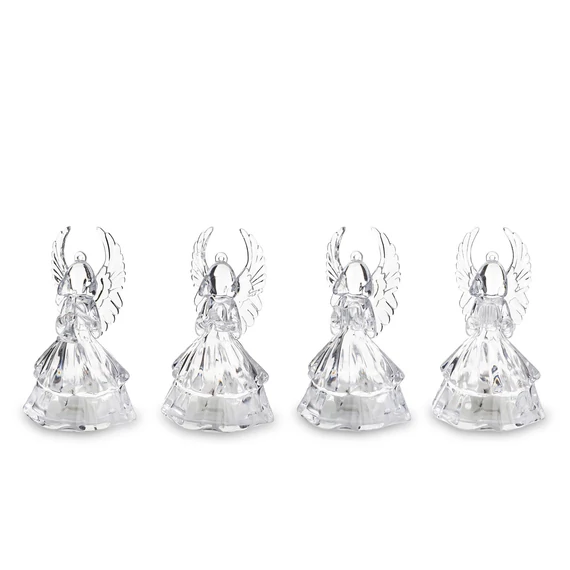 Üveg hatású angyal világítós 10,5cm 156309