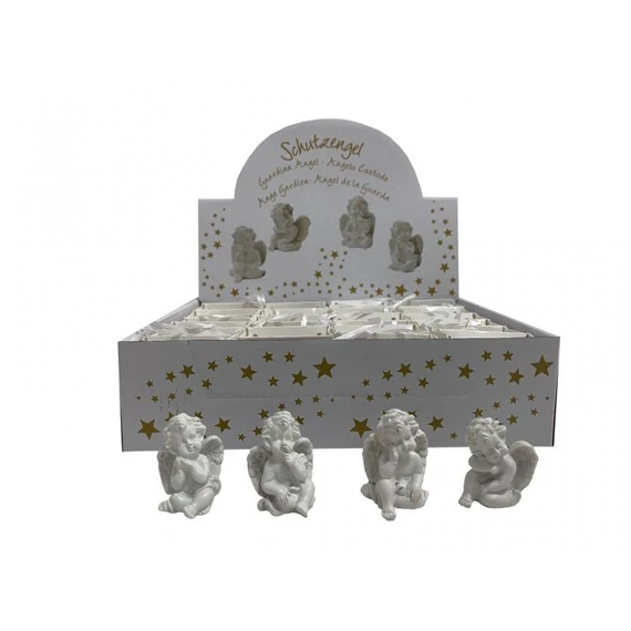 Táskás angyal fehér ülő 4,5cm 5224