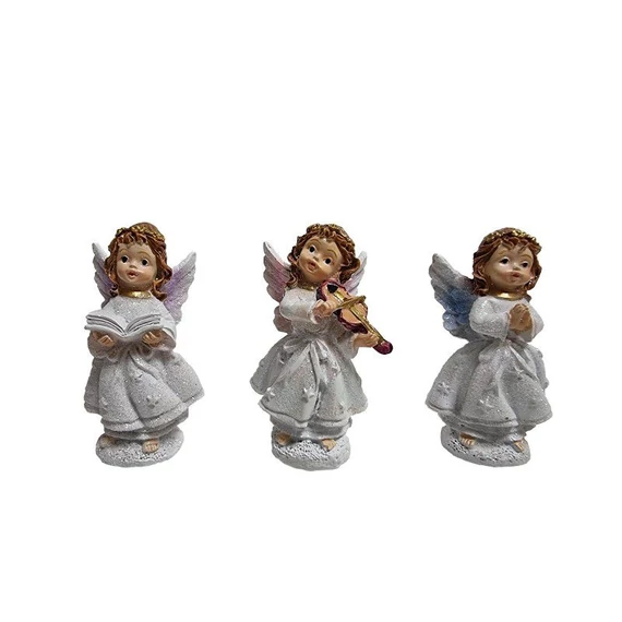 Angyalka fehér csillámos 6,5cm 5235