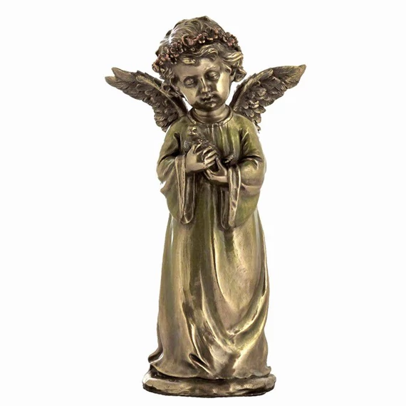 Szobor Antik Angyal kezében galamb 20cm
