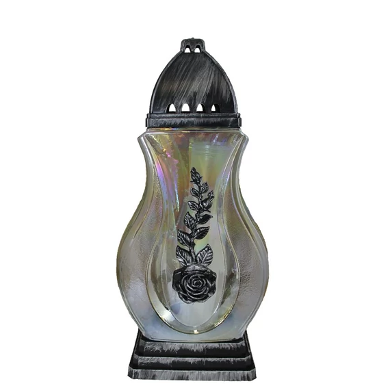 Üvegmécses láng forma rózsa dísszel 4