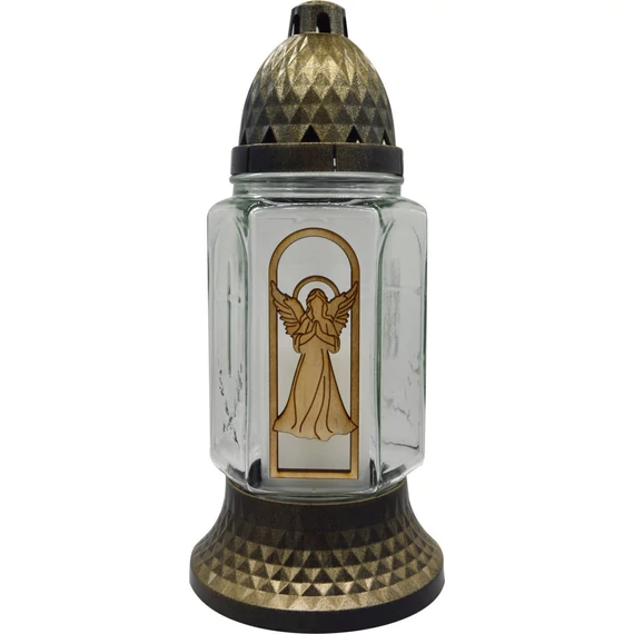 Üvegmécses fa angyal dísszel LA171