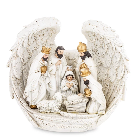 Szent Család szárnyak közt fehér-arany