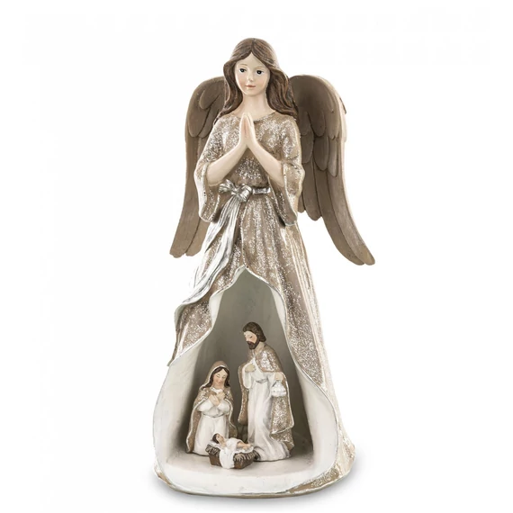 Angyal világító lámpás Szent Családdal