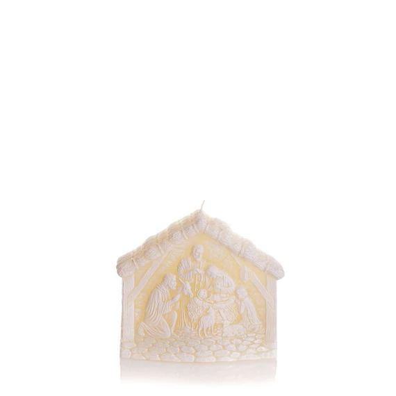 Díszgyertya Betlehem ecrü