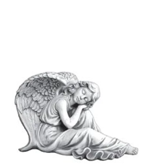 Térden fekvő angyal (beton szobor) 37 cm