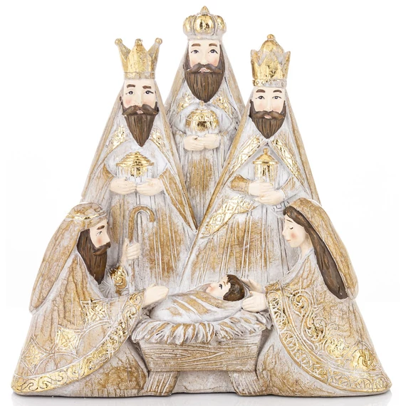 Karácsonyi Betlehem arany-ezüst 20,5cm