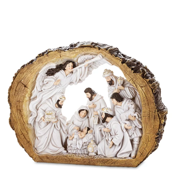 Betlehemi alakok fa törzsben 24,5cm