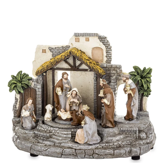 Betlehemi jelenet elektromos 27cm