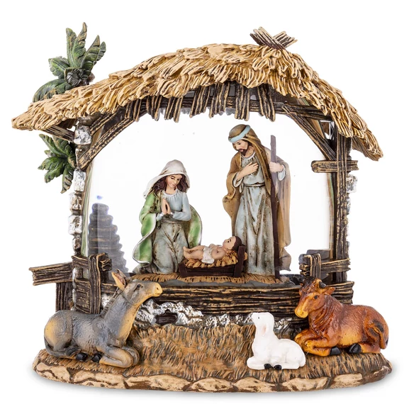 Betlehemi üveggömb LED-es zenélődobozzal