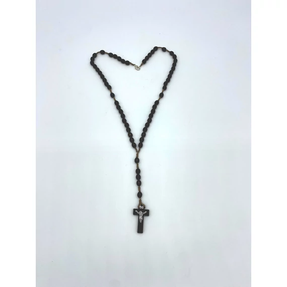 Rózsafüzér fa madzagos kapcsos barna