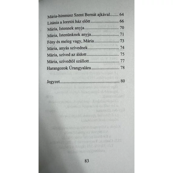 Harangozok Úrangyalára - Mária-versek - Nagy Miklós