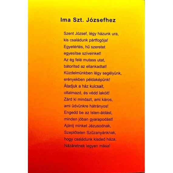 Szent József imafüzet ( Kerek )