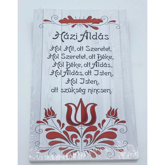Falap 25,5cm festett színes Házi Áldás